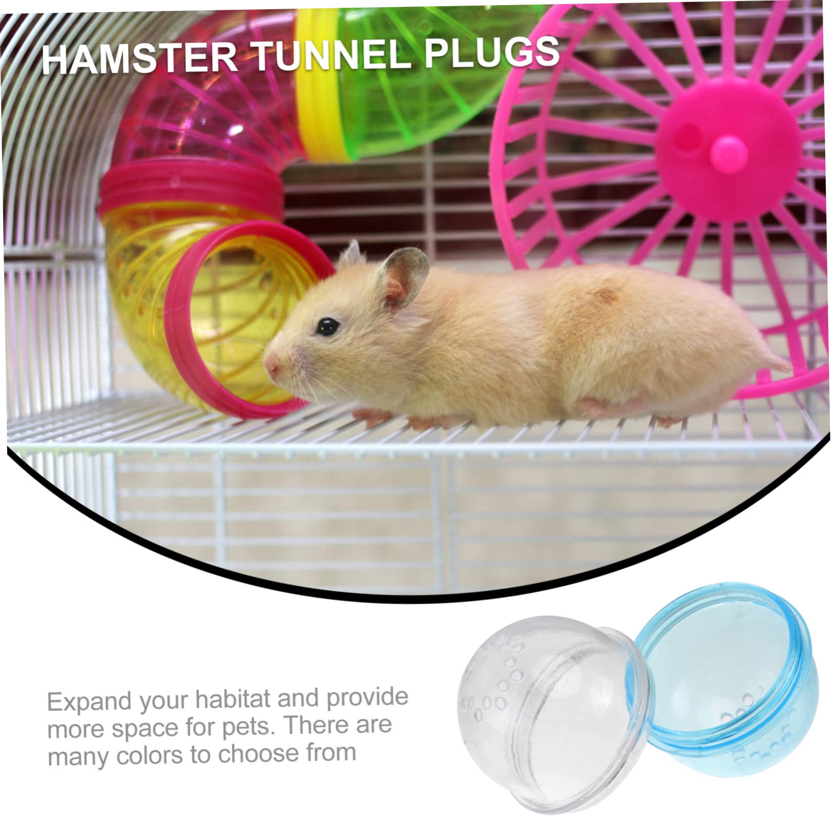 BESPORTBLE 4 Stück Robuste Kunststoff Käfigenden für Hamster Geeignet für Außengebrauch Erweitert das Habitat mit Praktischen Käfigstopfen Zufällige Farbe
