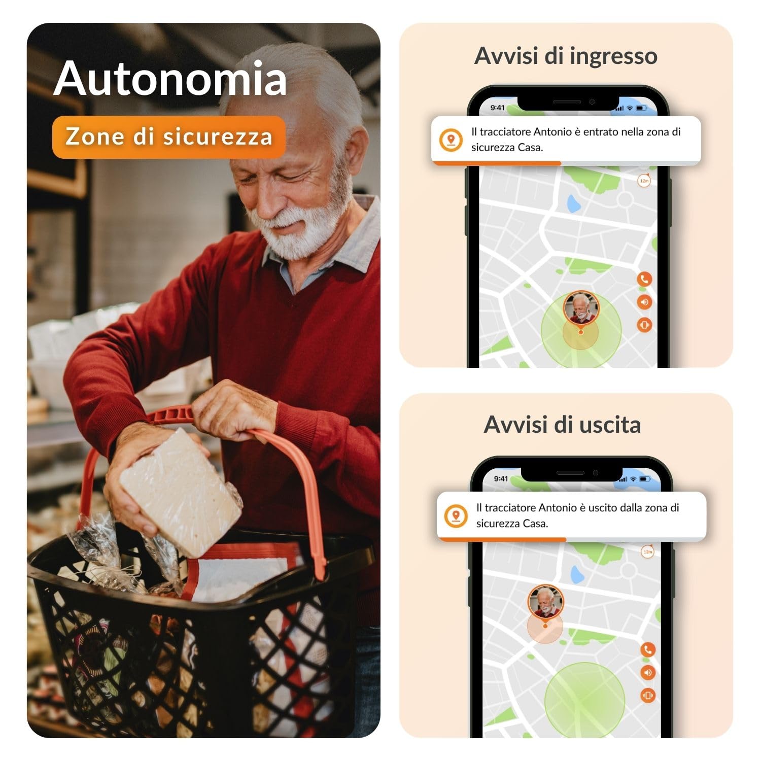 Weenect - GPS per anziani | Senza limiti di distanza | 7 giorni di autonomia | Pulsante di allarme | Telefono di emergenza | 2G | Funziona con abbonamento