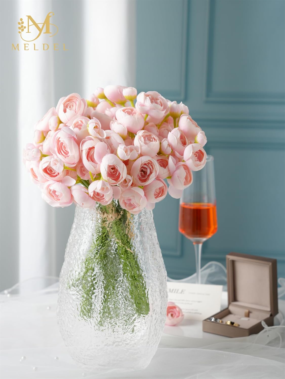 Meldel 32Pcs Ranunculus Artificial Flower, Faux Silk Mini Pink Ranunculus Flowers for DIY Bouquet, Bulk Fake Peony Wedding Filler Flowers for Centerpieces Arrangements Bridal Shower Decorations - Image 3