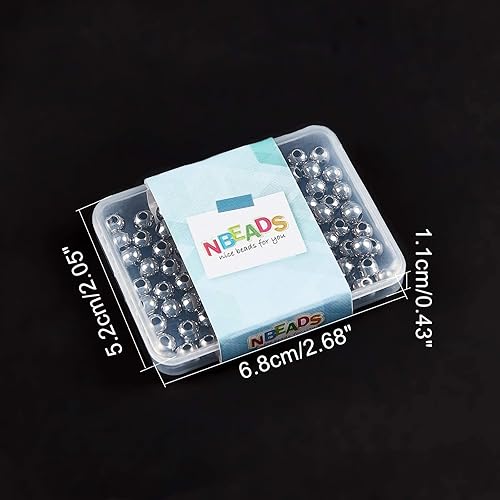 Miniatura 6 de NBEADS 100 cuentas espaciadoras de metal de 0.236in, cuentas de acero inoxidable 304 sólidas, cuentas sueltas de metal para hacer pulseras y joyas