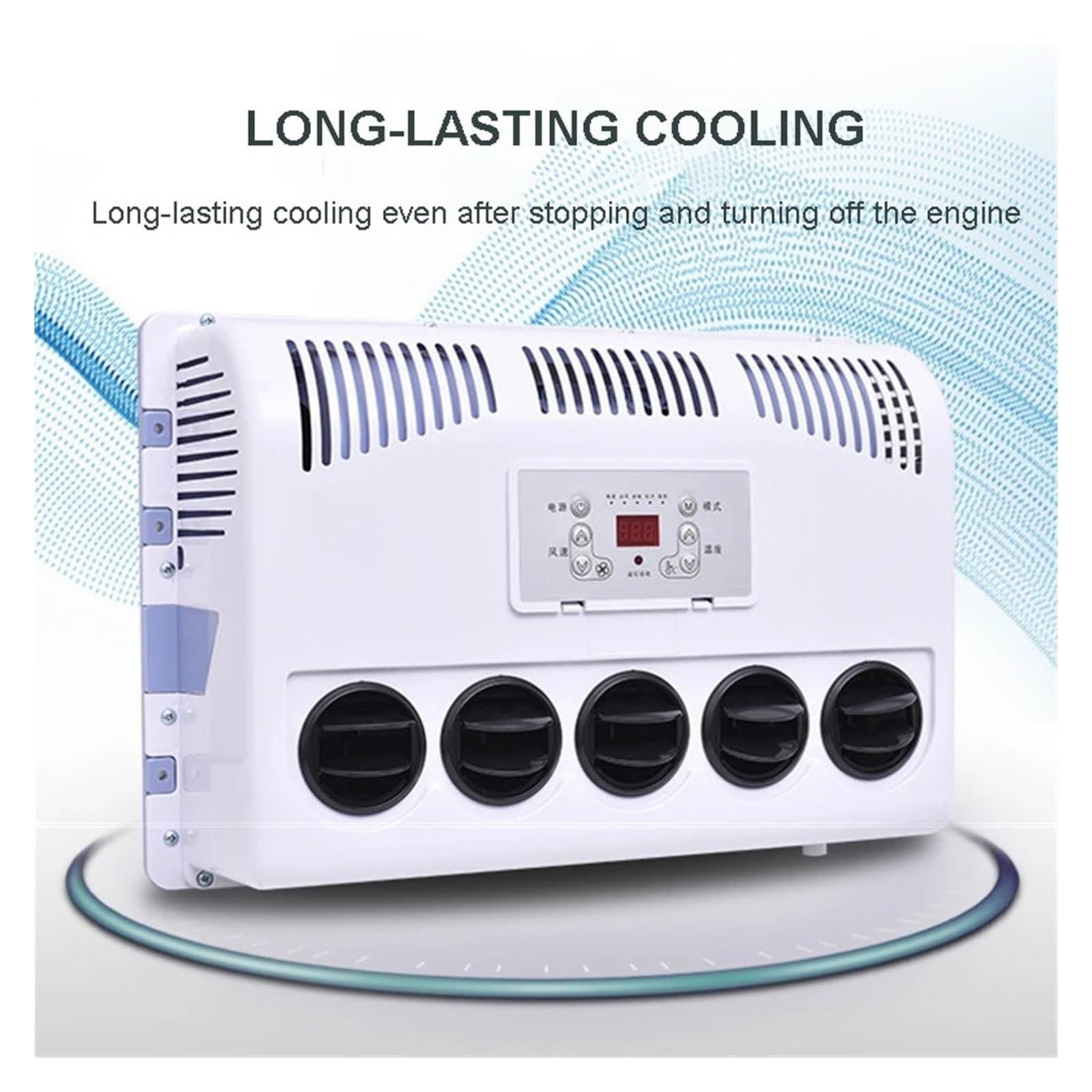 Máquina Integrada De Refrigeración Aire Acondicionado Eléctrico 12V/24V For Autobuses, Camiones, Excavadoras, Cosechadoras, Máquinas Agrícolas Enfriamiento Rápido(24V Red plastic case)