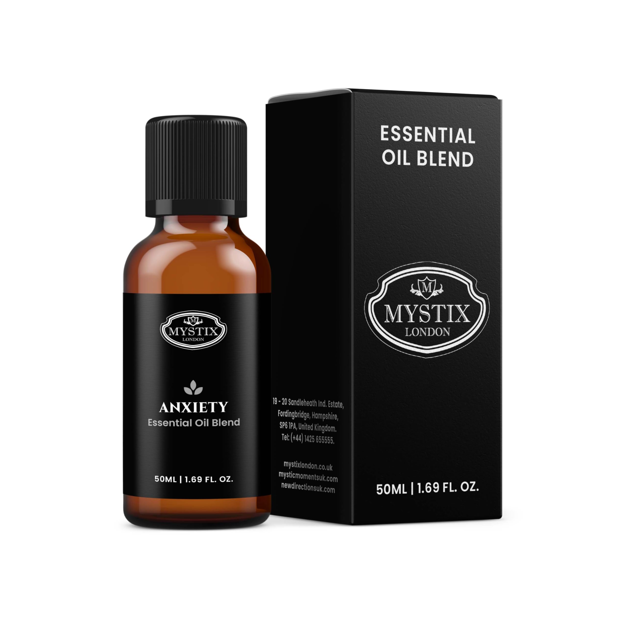 Mystix London | Anxiety Essential Oil Blend 50ml | Calming Aromatherapy Oil | Soothing Fragrance for Peaceful Atmosphere