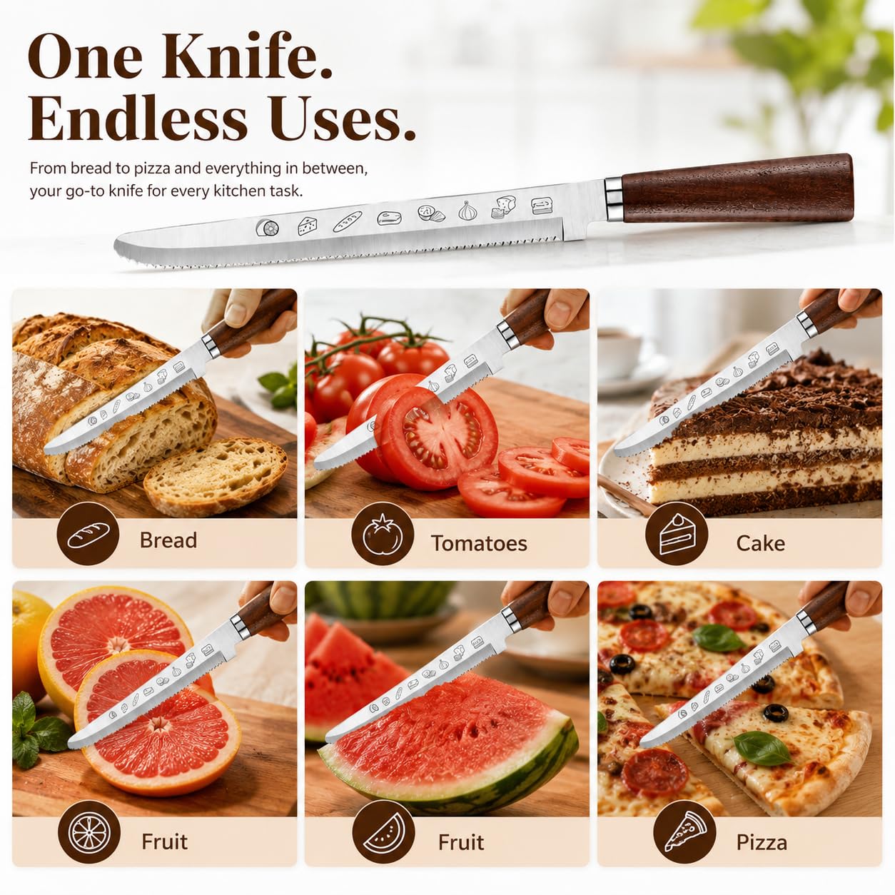 Machado Serrated Bread Knife - Razor Sharp! -4