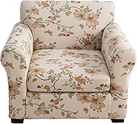 Vista 32 de KRFOONN Fundas elásticas de sofá de 4 piezas para sofás de 3 cojines, funda de sofá estampada con 3 fundas de cojín de asiento separadas, fundas