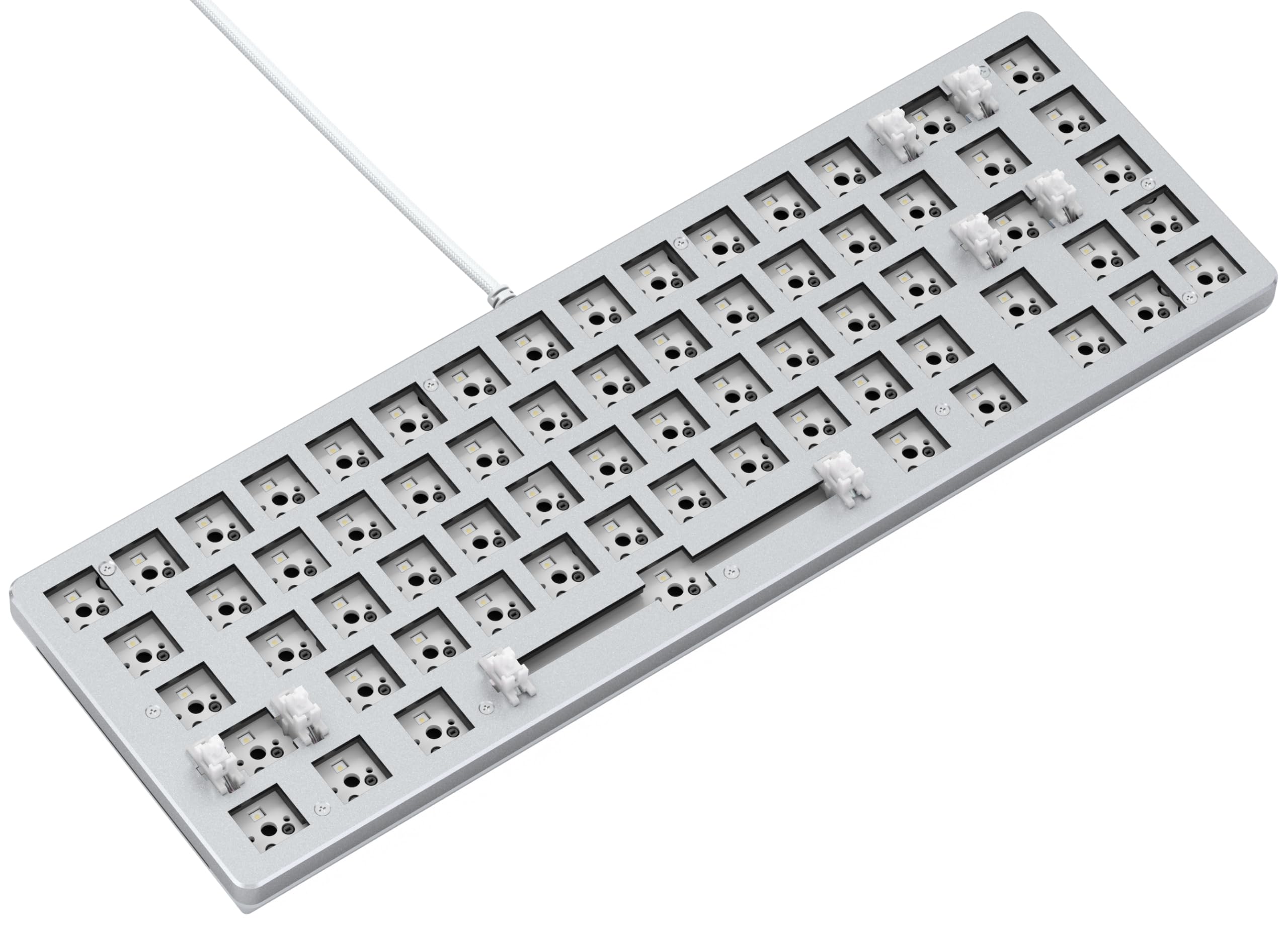 GLORIOUS Gaming GMMK 2 Compact 65% Barebones (Frame Only) - Mechanical Gaming Keyboard Frame, Compact TKL Size (65%), Aluminium, Customisable, Per Key RGB - American/ANSI Layout - White