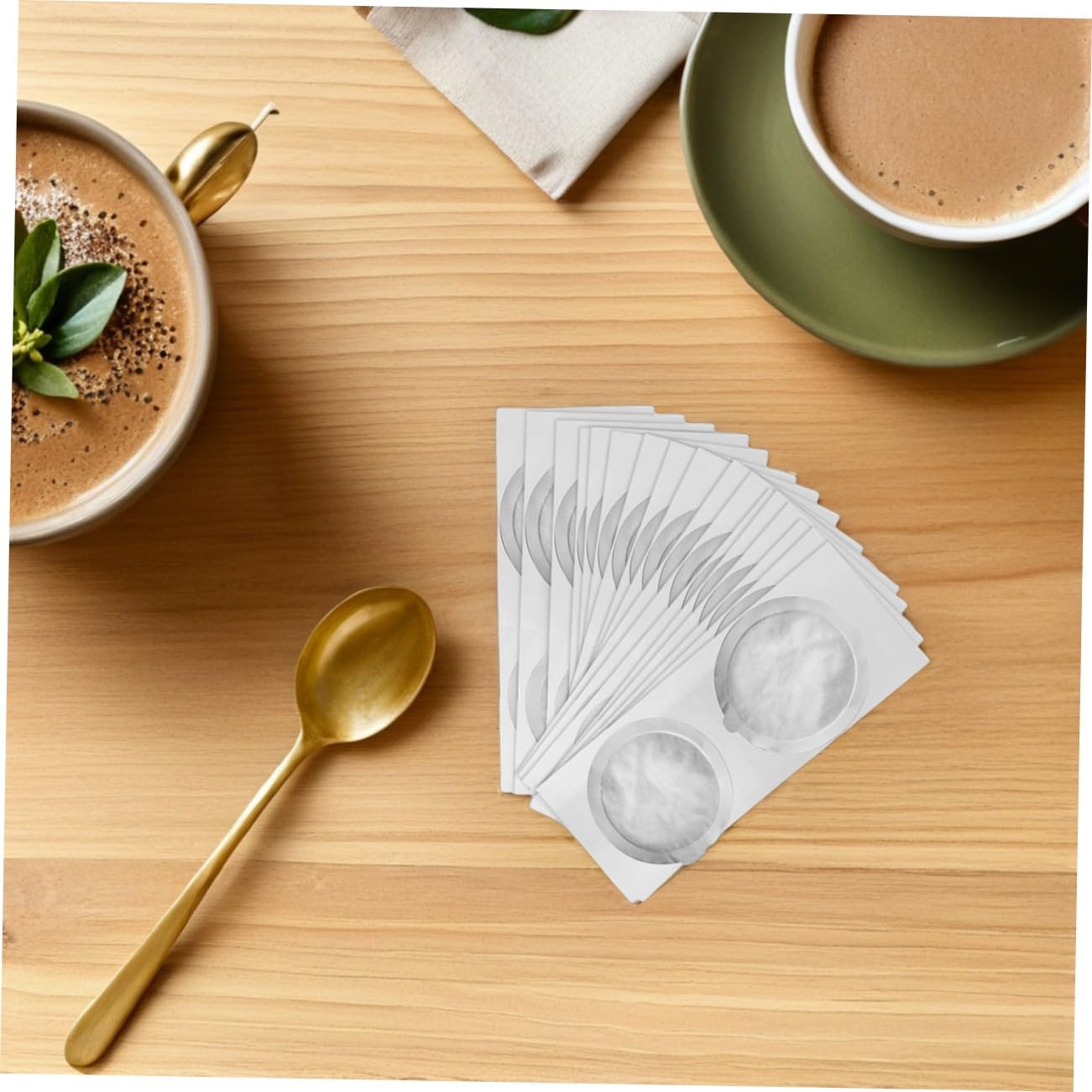 Cabilock 250 Piezas película de taza de cápsula de café Sellado de tapas de espresso láminas adhesivas de café Cafe molido Cafe expreso tapas de láminas de espresso pegatinas