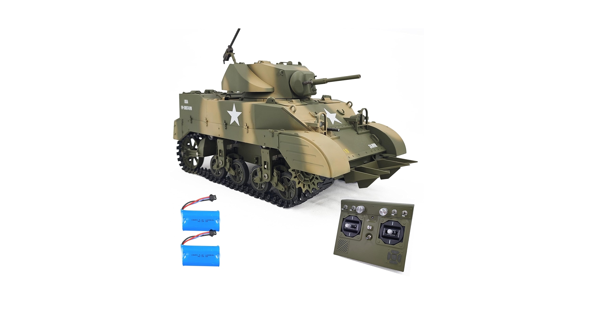 1/16 ラジコン アメリカ軽戦車M5-A1 Amazon.com: GoAssemb 1/16 Scale RC US M5A1 Stuart Light Tank
