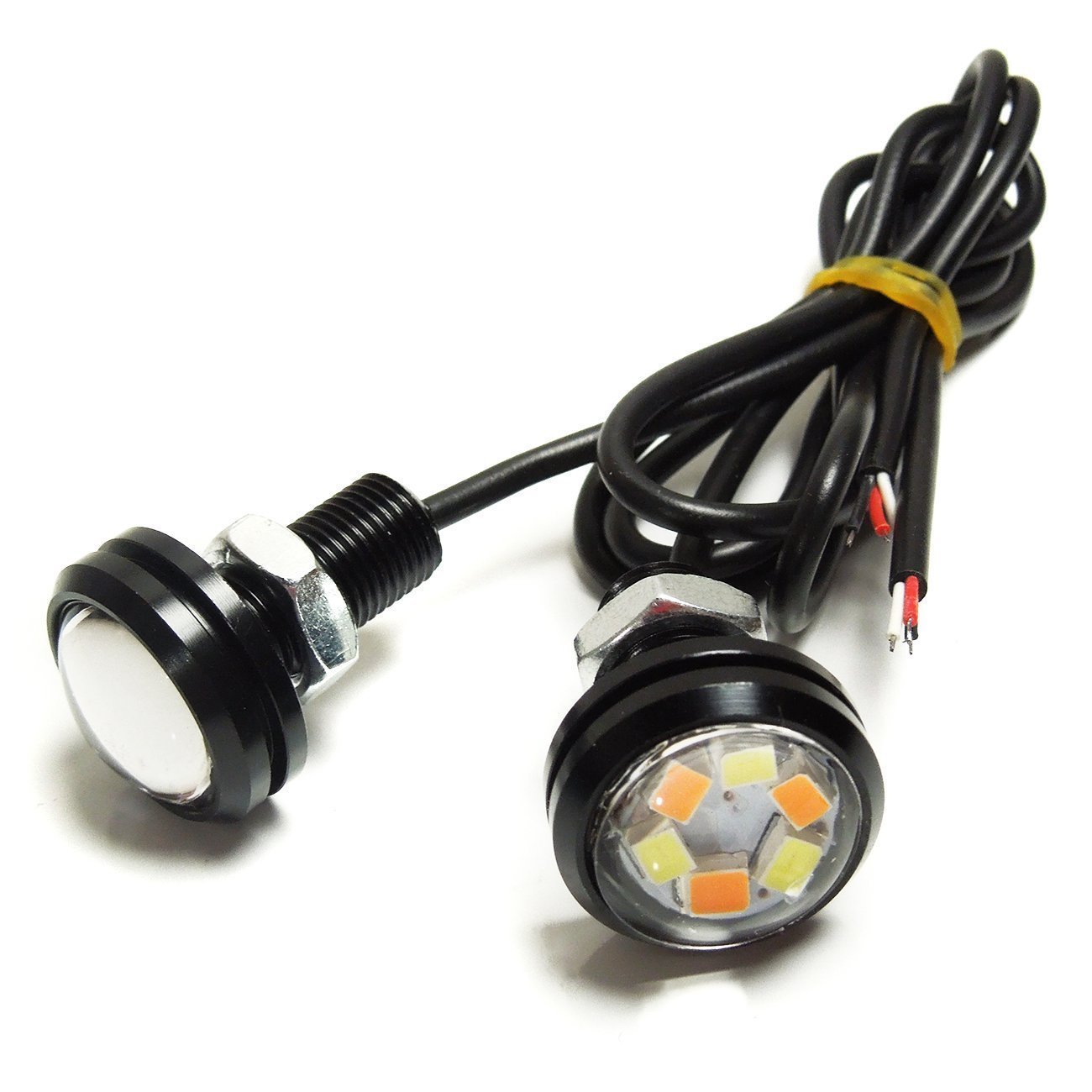 LED スポットライト(ホワイト) ×2個 Amazon | ボルト型 LEDスポットライト 2色発光 ウィンカー連動 2
