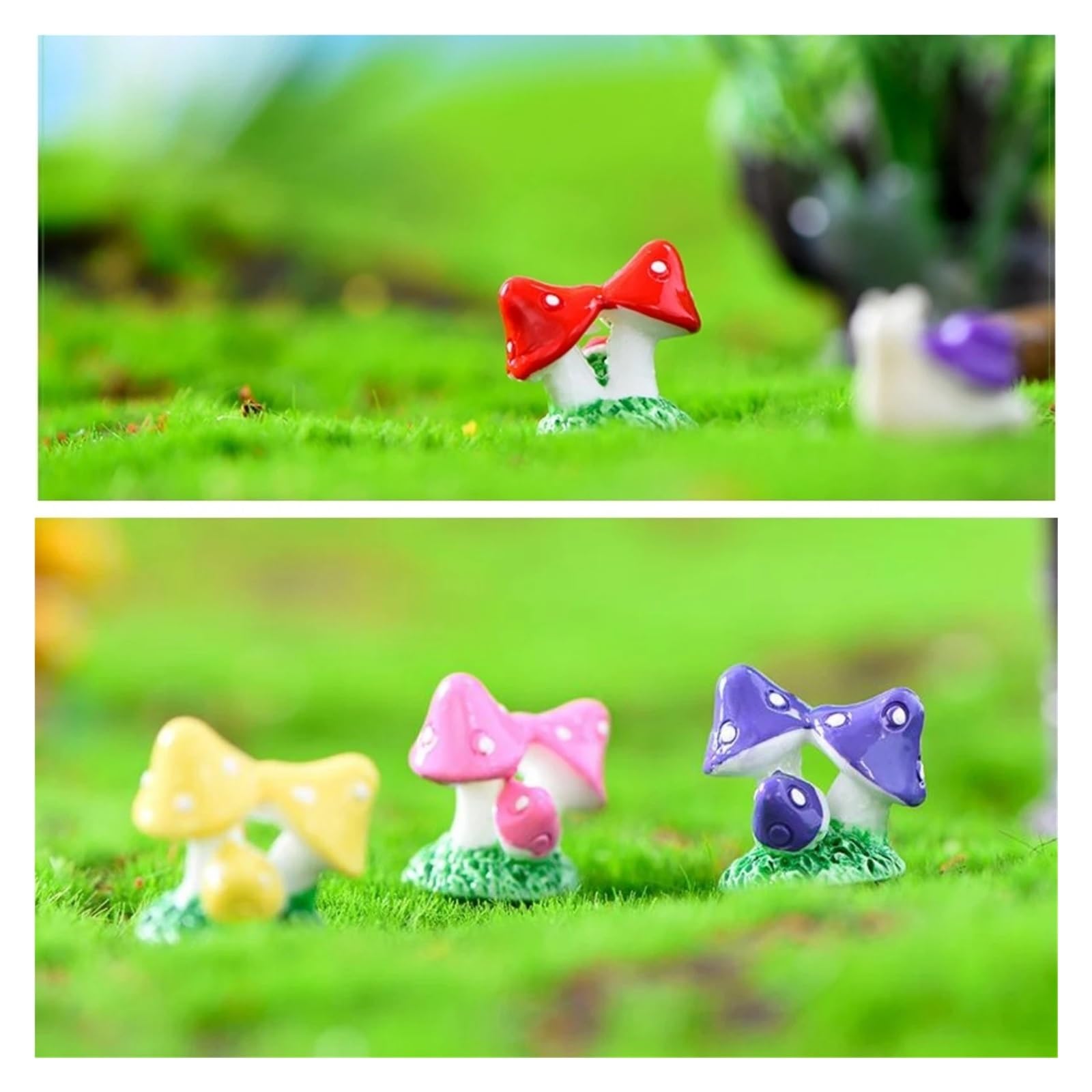 YDMHYLAI Garden Ornaments Miniature Garden Ornament Statue Figurines for Landscape Pot Dollhouse Home Decor, Soft Lightweight(4pcs Mushrooms)