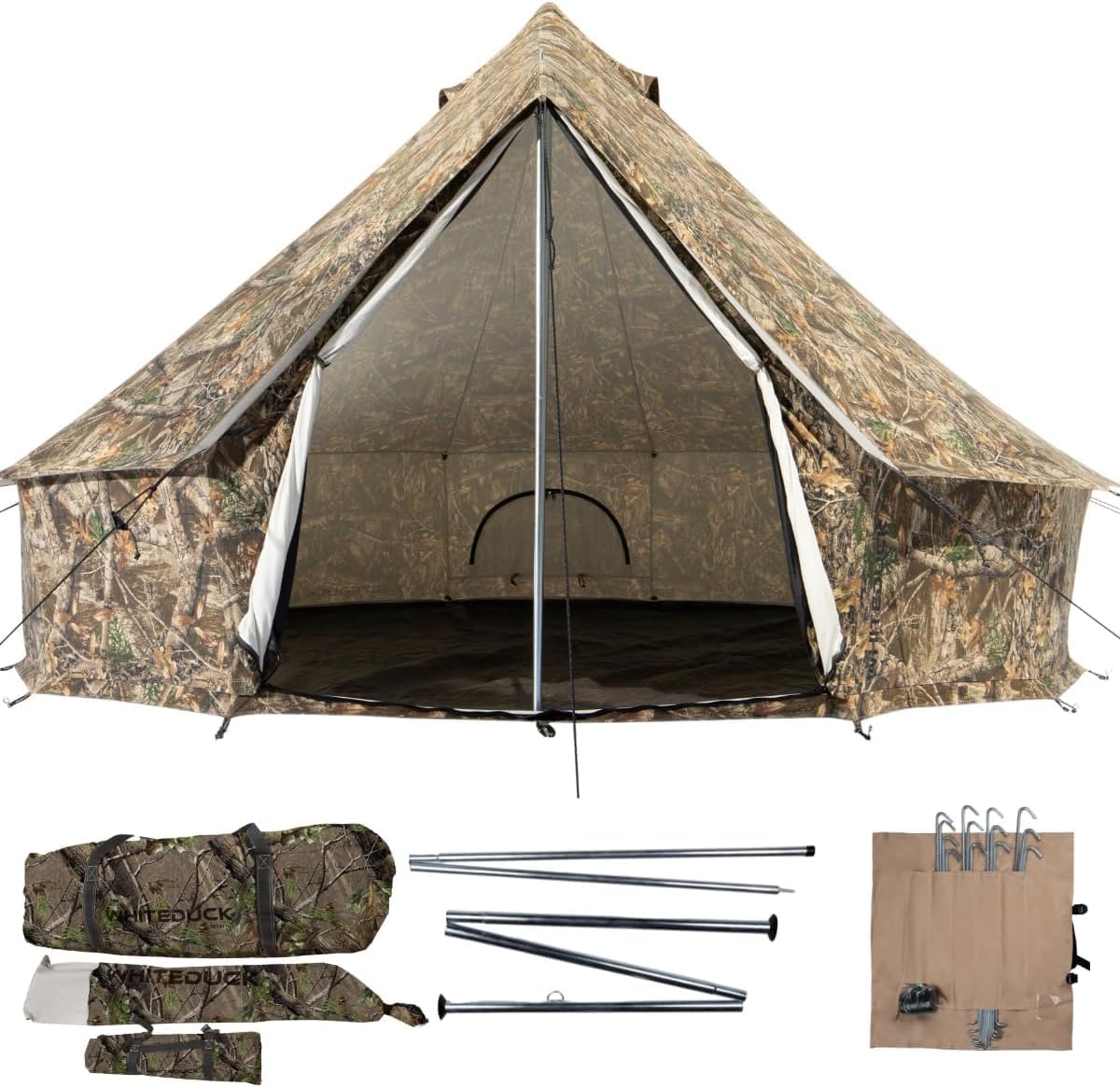 WHITEDUCK Regatta Canvas Bell Tent - w/StoveJack, Waterproof, 4 Season Luxury Camping and Glamping Yurt Tent Outdoor