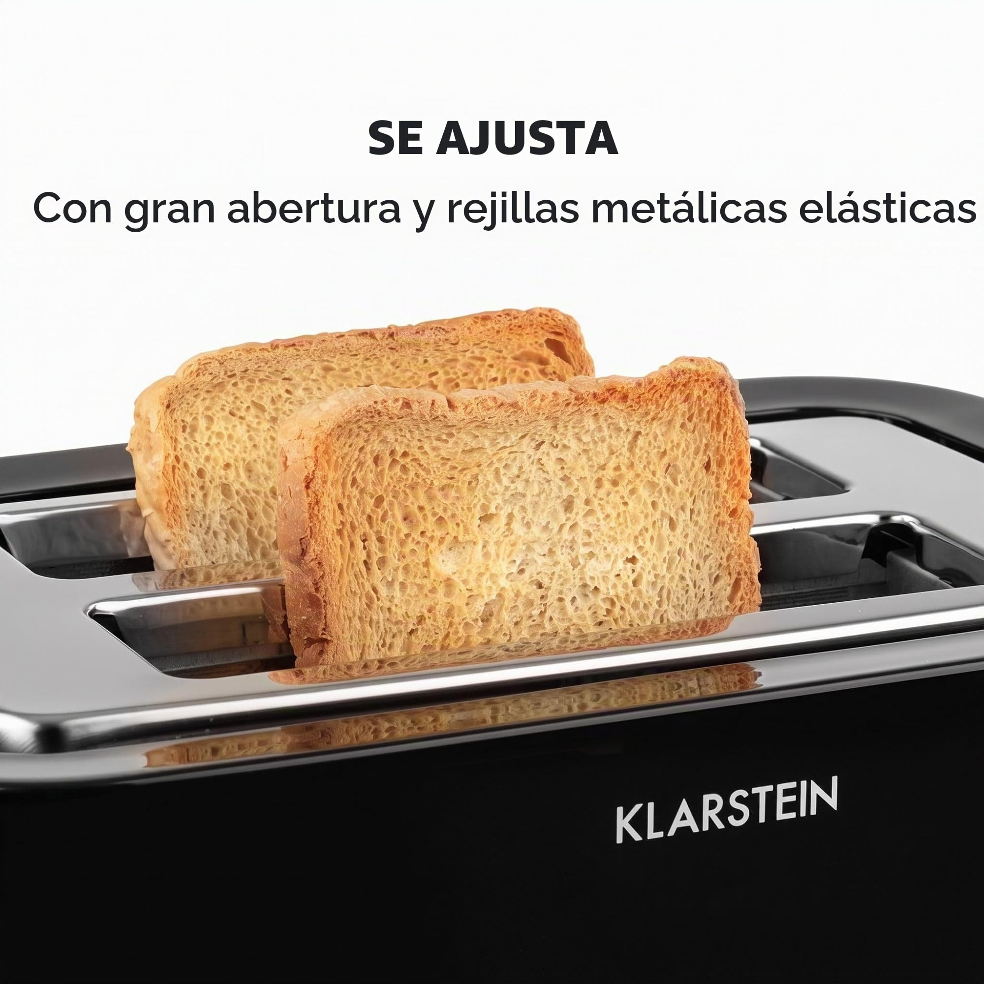 Klarstein Arabica tostadora, 920 W, panel táctil, pantalla LED, funciones descongelar, recalentar y cancelar, rejilla calientapanecillos, bandeja recogemigas, recogecable, acero inoxidable