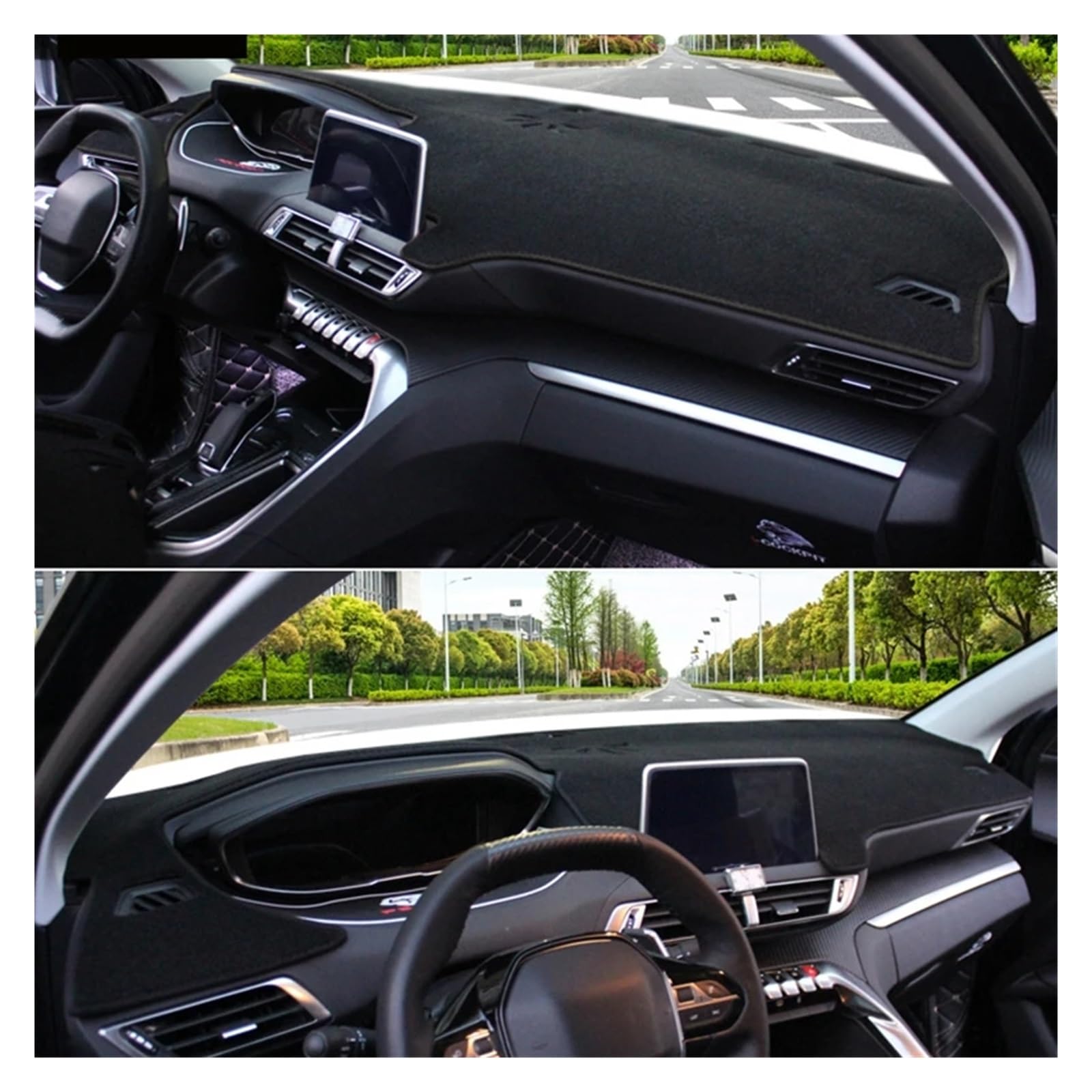 Auto Dashboard Cover Per Peugeot 3008 5008 GT Hybrid 2016 2017 2018 2019 2020 2021 2022 2023 Tappetino Parasole Cruscotto Auto Accessori Cruscotto Cover Pad(LHD Black side)