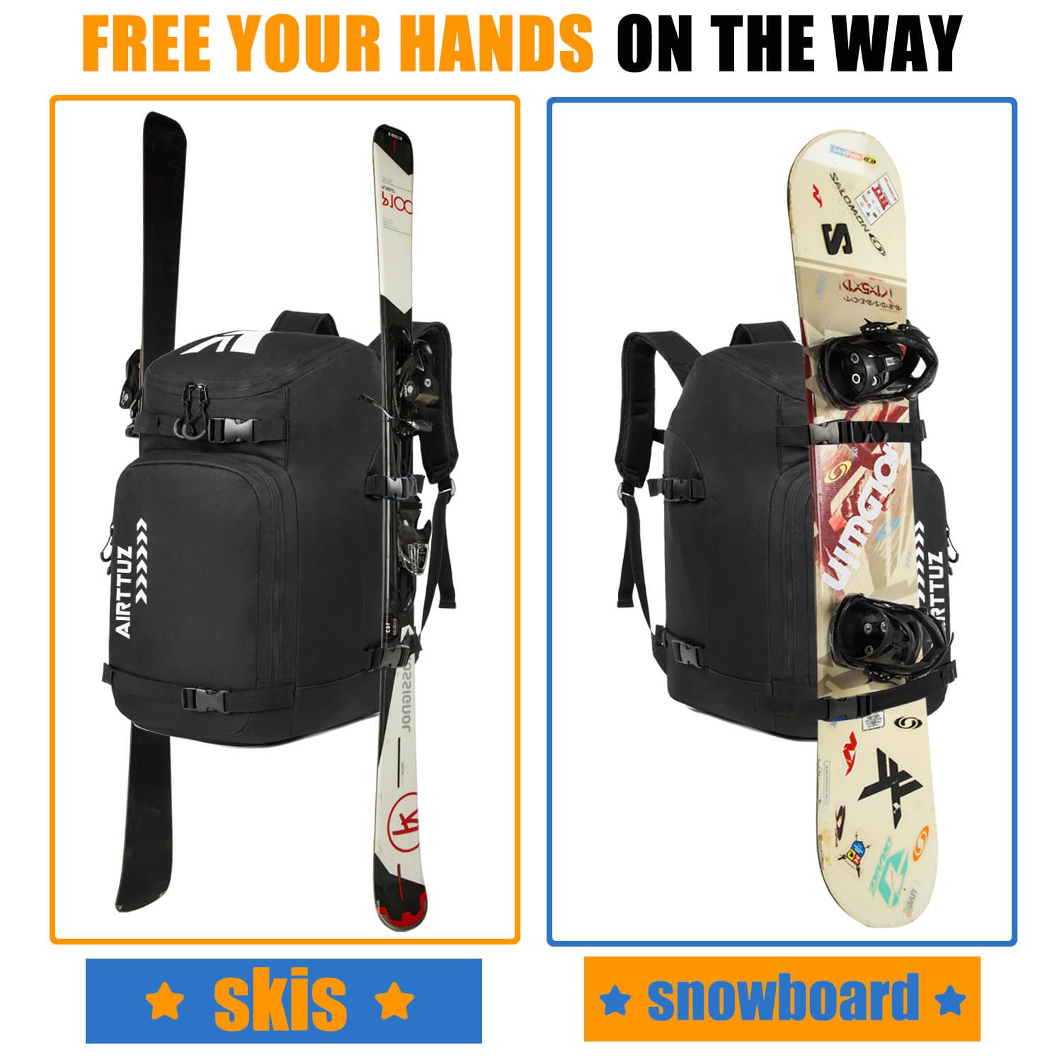 Sac à Dos pour Bottes de Ski et de Snowboard, Excellent pour Les Voyages avec extérieur et Fond imperméables – pour Hommes, Femmes et Jeunes.