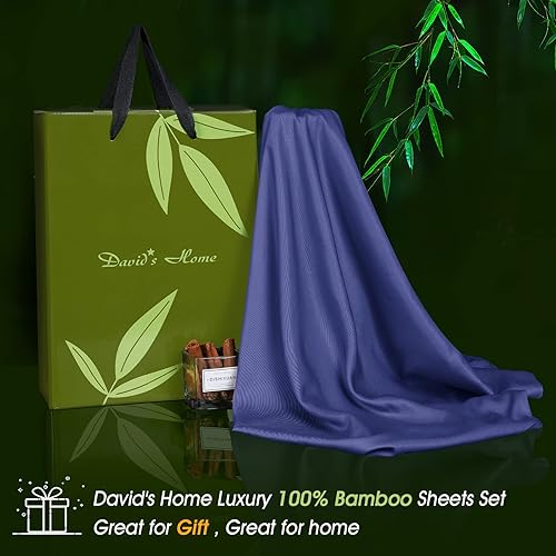 Miniatura 6 de David's Home Juego de sábanas refrescantes de 100 % rayón derivado de bambú, sedosas, suaves, transpirables para personas que duermen con calor,