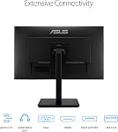 ASUS 23.8” 1080P Monitor (VA24DQSB) - Full HD, IPS, 75Hz, Speakers, Adaptive-Sync, Low Blue Light, Flicker Free, VESA Mountable, Frameless, HDMI, DisplayPort, VGA, USB hub, Height Adjustable