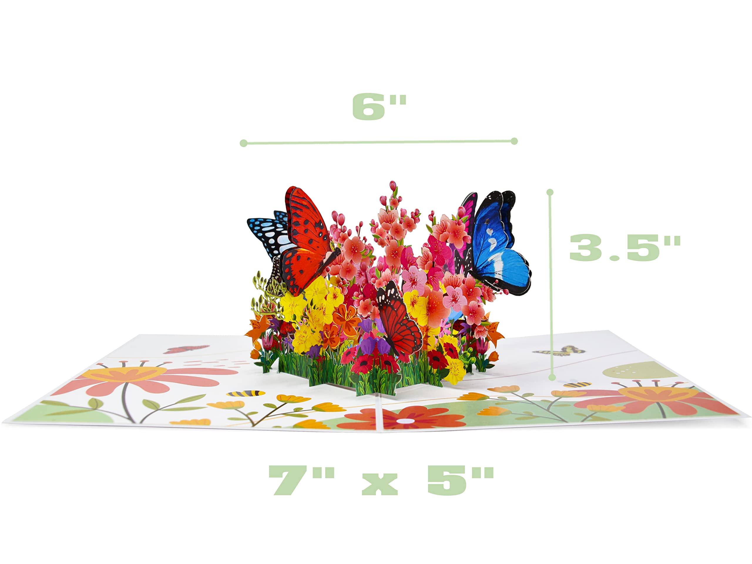 Pop-Up-Grußkarte Mit Schmetterlingen & Blumen – 15x20 Cm, 3D-Effekt, Für Geburtstag, Valentinstag, Muttertag & Mehr