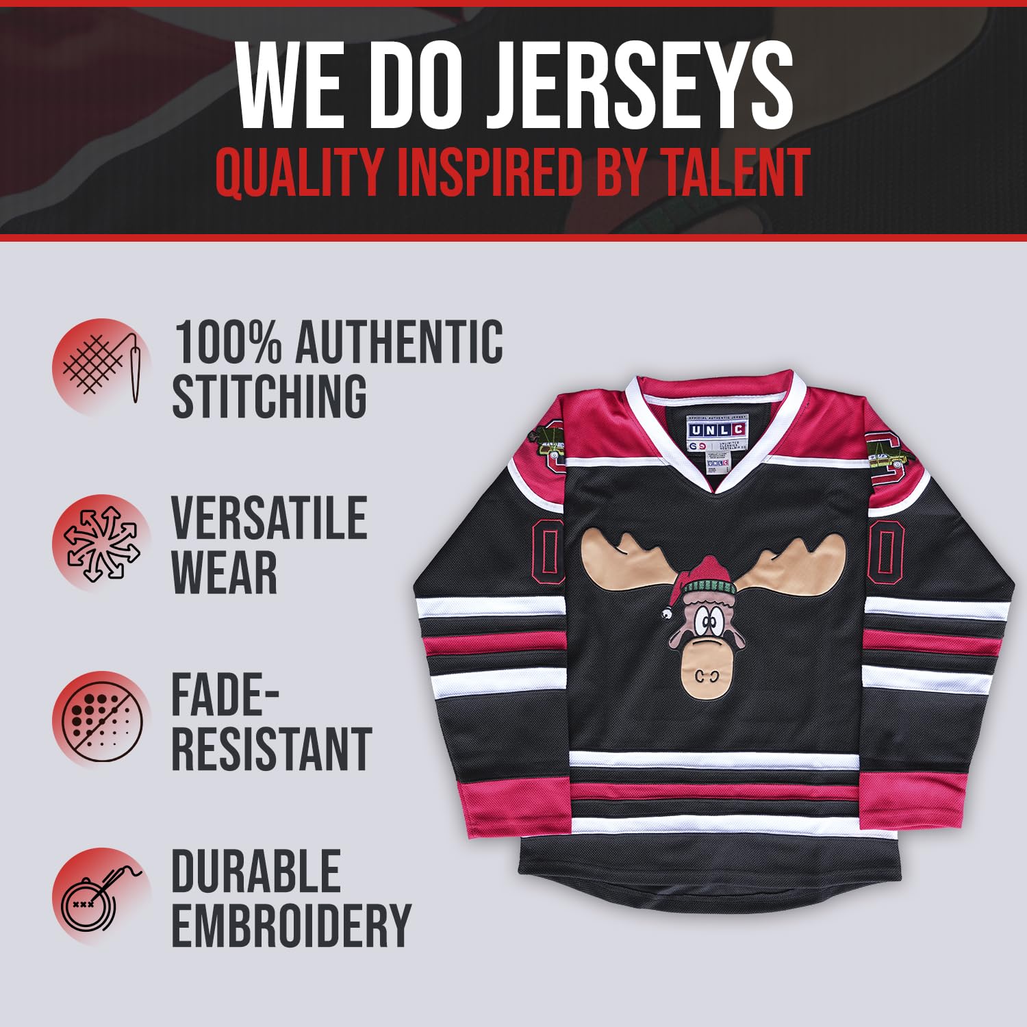 Griswold Elch Clark #00 Hockeytrikot - X-Mas Vacation Stitched Letters & Numbers Fan Apparel Breathable Polyester S-5XL