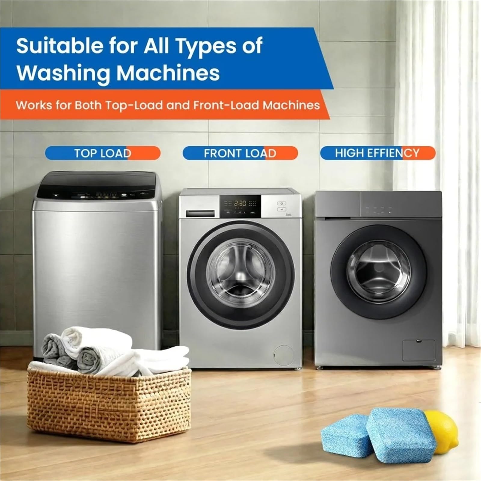 washing machine cleaner tablets Waschmaschinenreiniger-Tabletten mit Zitronenduft, 30 Stück