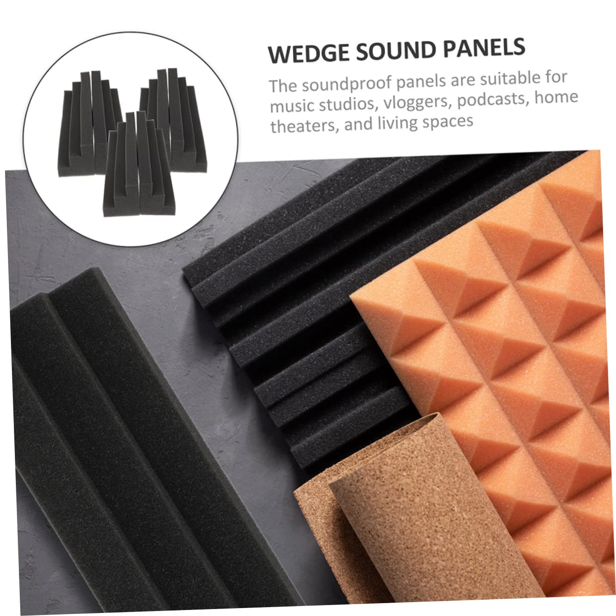 TOGEVAL 6pcs Low Frequency Sound-absorbing Cotton Antiflaming Bass Traps Sound Absorbing Supplies Acoustic Wall Tiles Sound Insulation Material Gym Acoustic Panel Sound Absorbing Material - Image 3