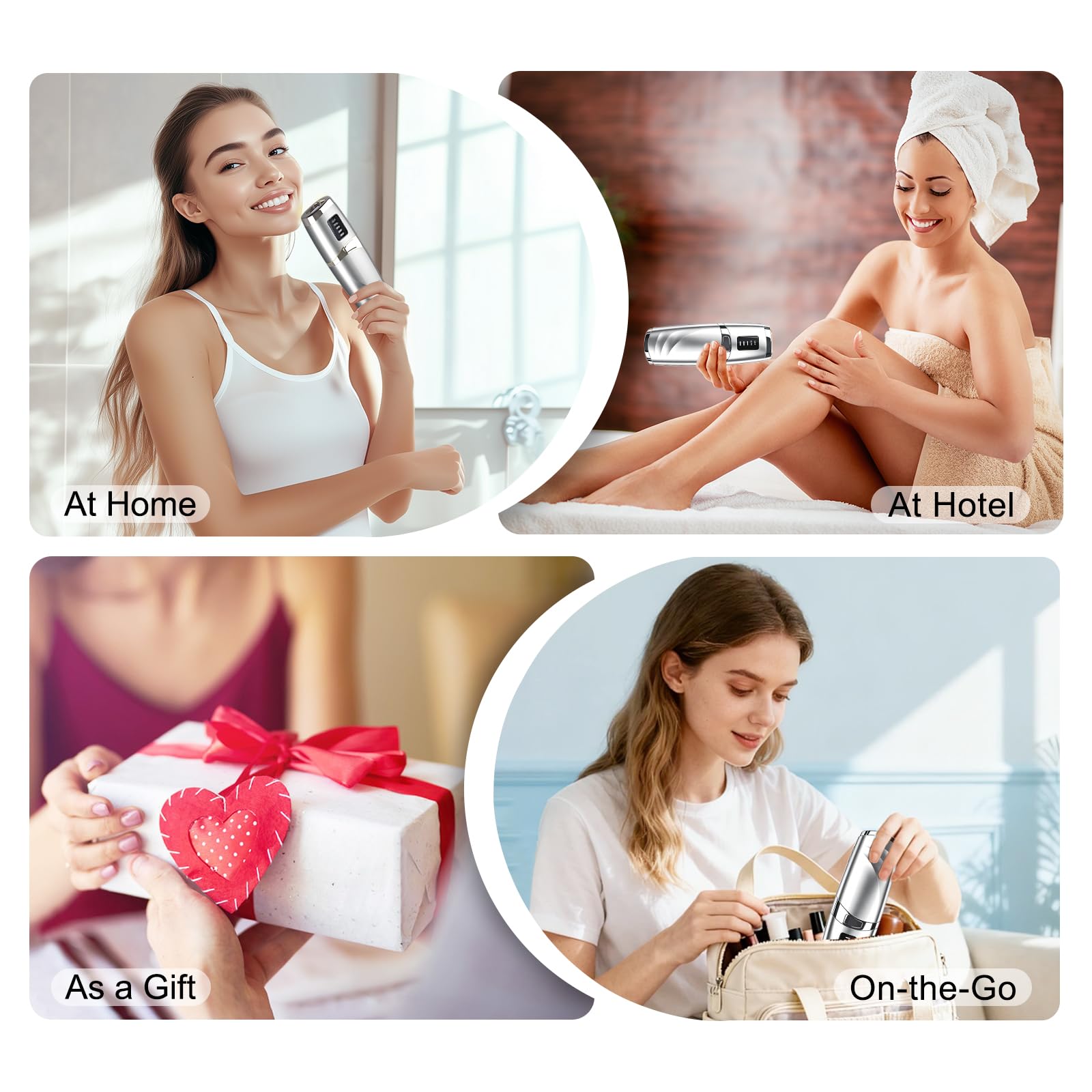 Epilatore Luce Pulsata, 3 Modalità, per Donna e Uomo, Argento | IPL Epilatore Laser, 999,999 Flashes, Luce Pulsata Professionale per Ascelle, Viso, Gambe, Tutto il Corpo