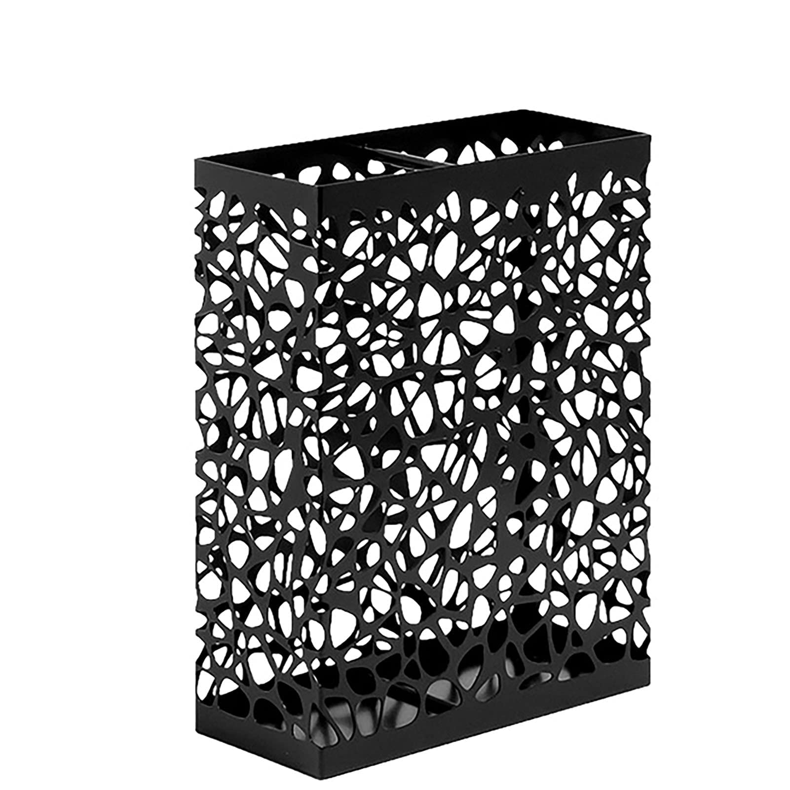 Porte-parapluie rectangle métal noir design moderne avec égouttoir pour grand centre commercial