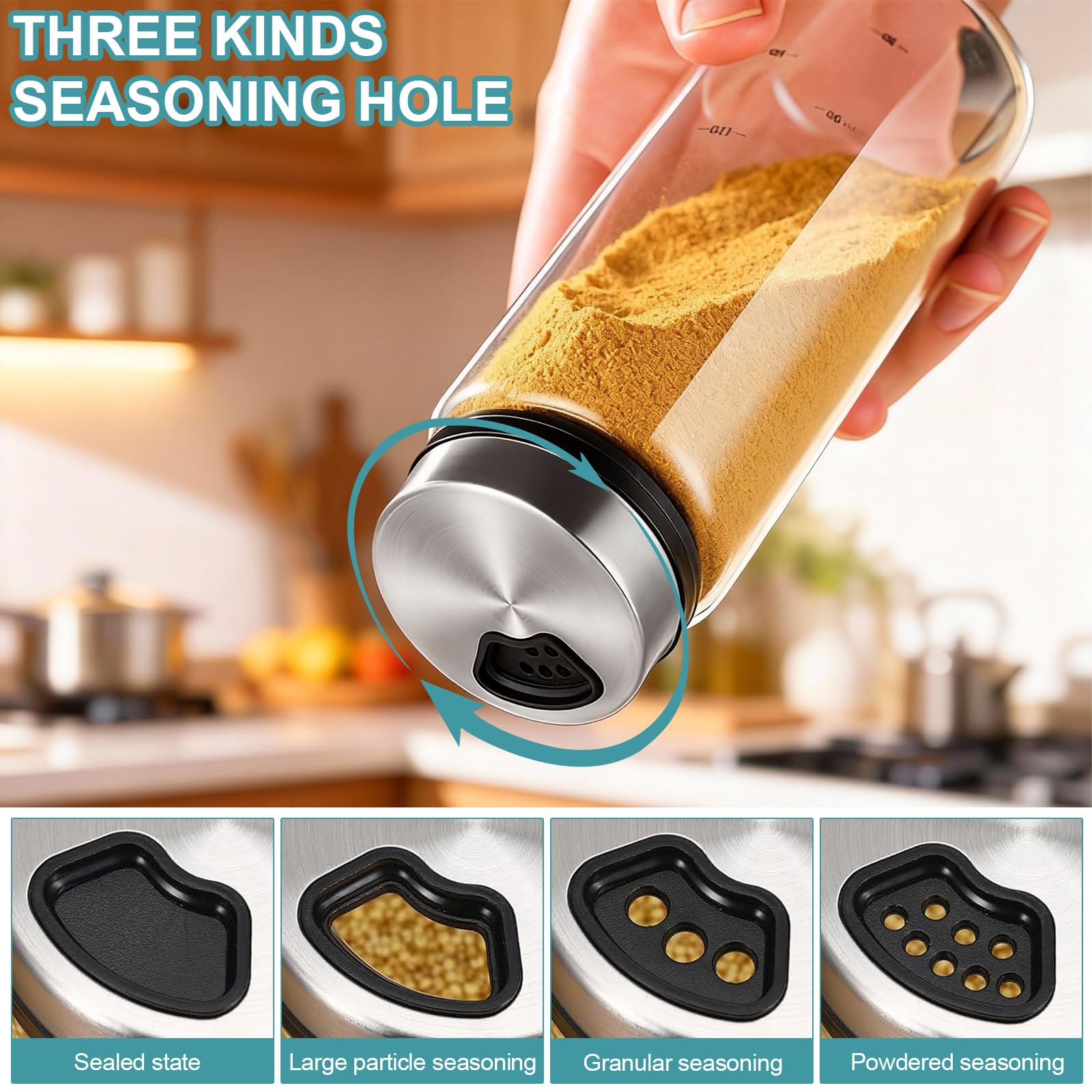 Gewürzbehälter mit Bambusdeckeln Set 4oz Gewürzflasche Glas-Gewürzgläser Aufbewa Gewürzbehälter mit Bambusdeckeln Set 4oz Gewürzflasche Glas-Gewürzgläser Aufbewa