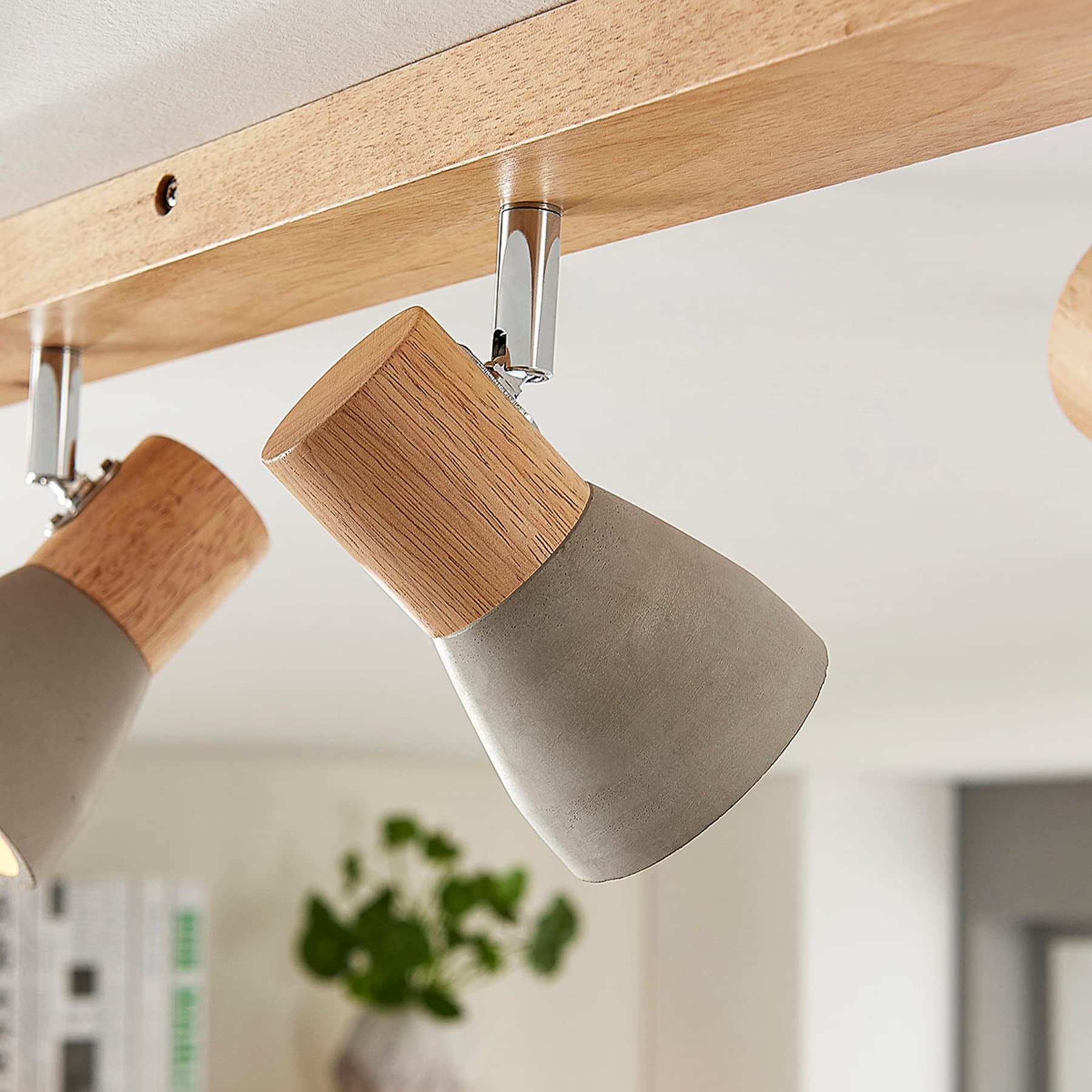 Lindby Deckenlampe Beton Kiefernholz, Deckenstrahle Produktbild-Vorschau 8