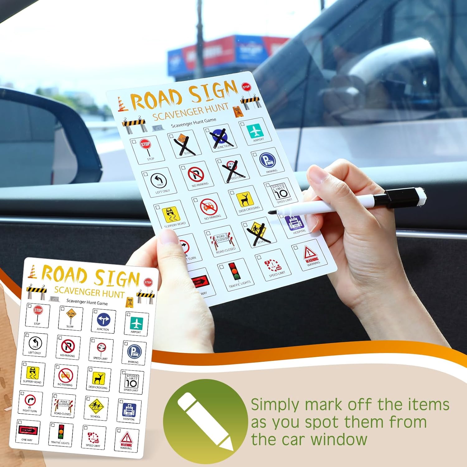 Hoolerry 12 Pcs Scavenger Hunt for Kids 24 Themed Scavenger Hunt Cards Nature Camping Road Trip Vehicle Birthday Valentines Game Outdoor Indoor Seek Activity for Kids Adults