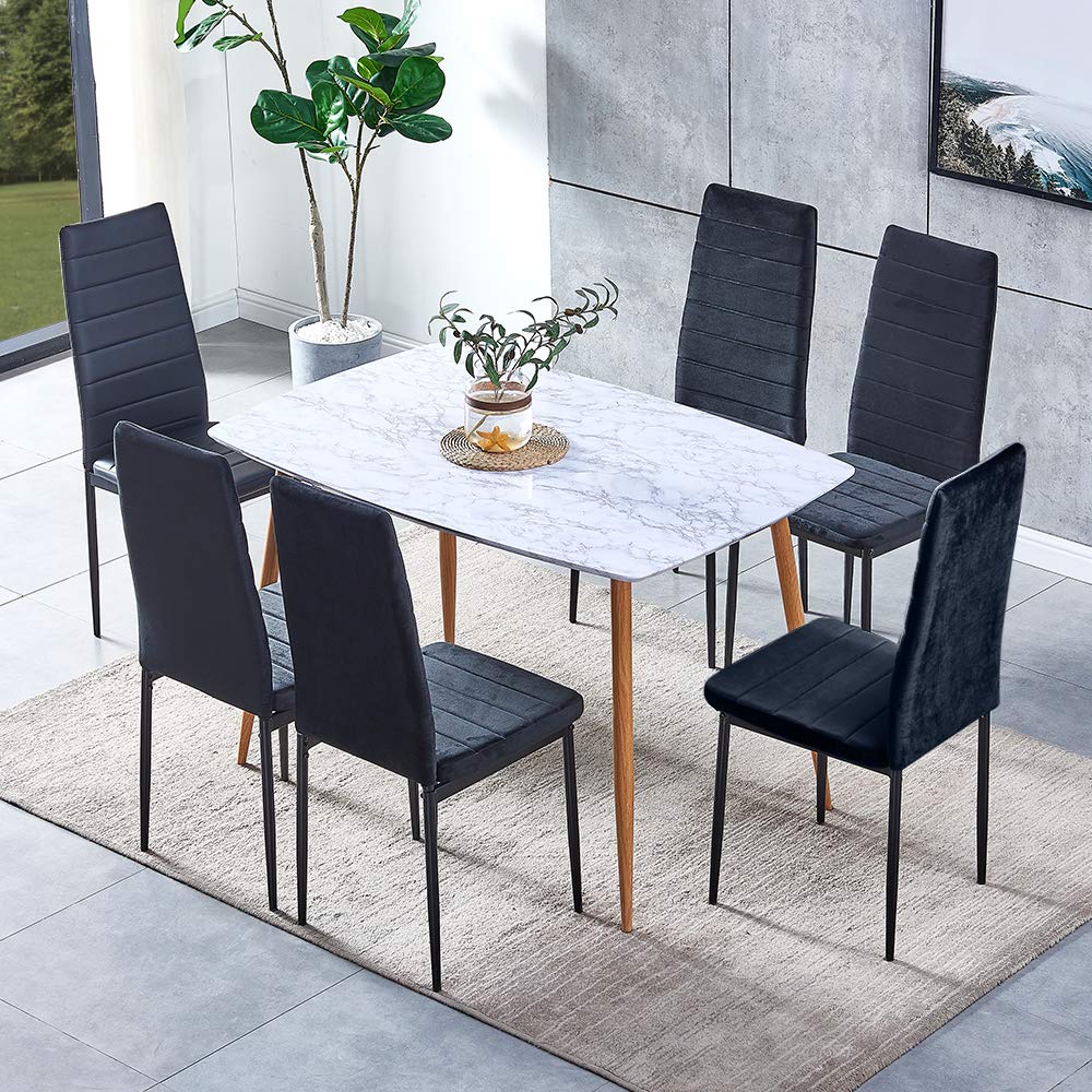 柔らかいお部屋つくりに！ベロア生地のダイニングチェア ※4脚セット