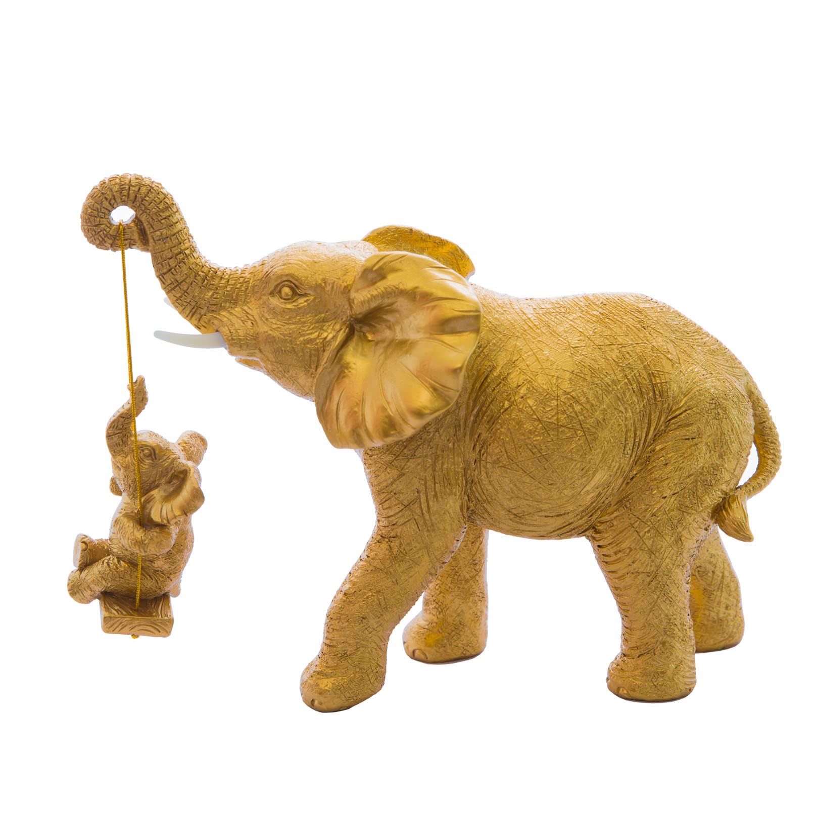 Decoración de Elefante, Estatua de Elefante, decoración de Elefante Dorado Que trae Suerte, Salud y Fuerza. Regalos de Elefante para Mujer, Regalos de Madre,Oro