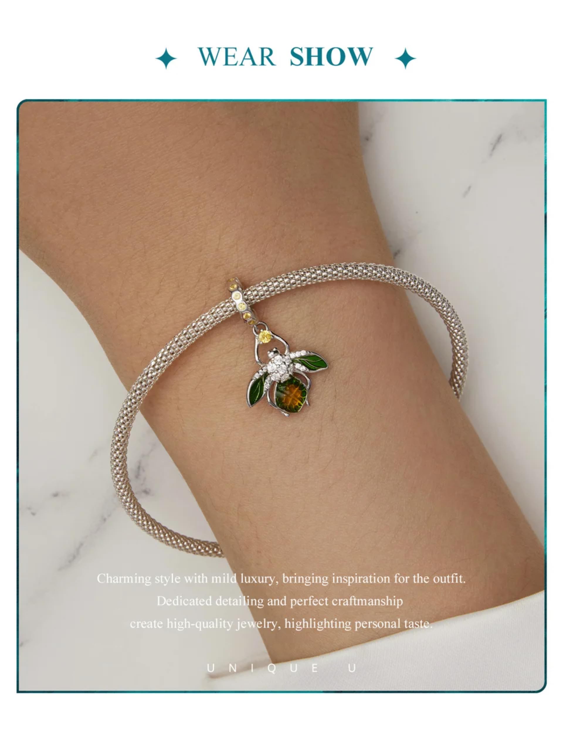925 Srebro Sterlingowe Cytryna Pszczo艂a Wisiorek Charms Owad Koralik Dla Kobiet Bransoletka I Bangle Bi偶uteria