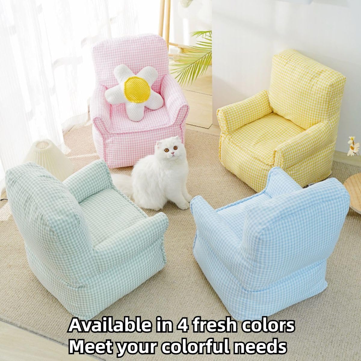 Dog Sofa Bed,Dog Couch, Cat Couch Bed, Cat Sofa Bed,Small Dog Bed, Cat Beds for Indoor Cats, Couch for Cats, Detachable and Washable, Cat Couch, Calming Dog Bed, Cat Bed, Couch Cat Bed (Pink)