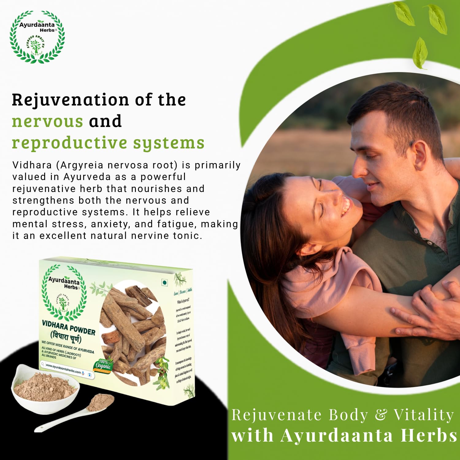Ayurdaanta Herbs Vidhara Powder β 100% Pure & Natural Ayurvedic Herb for Strength, Vitality & Immunity - 100 Gram 2