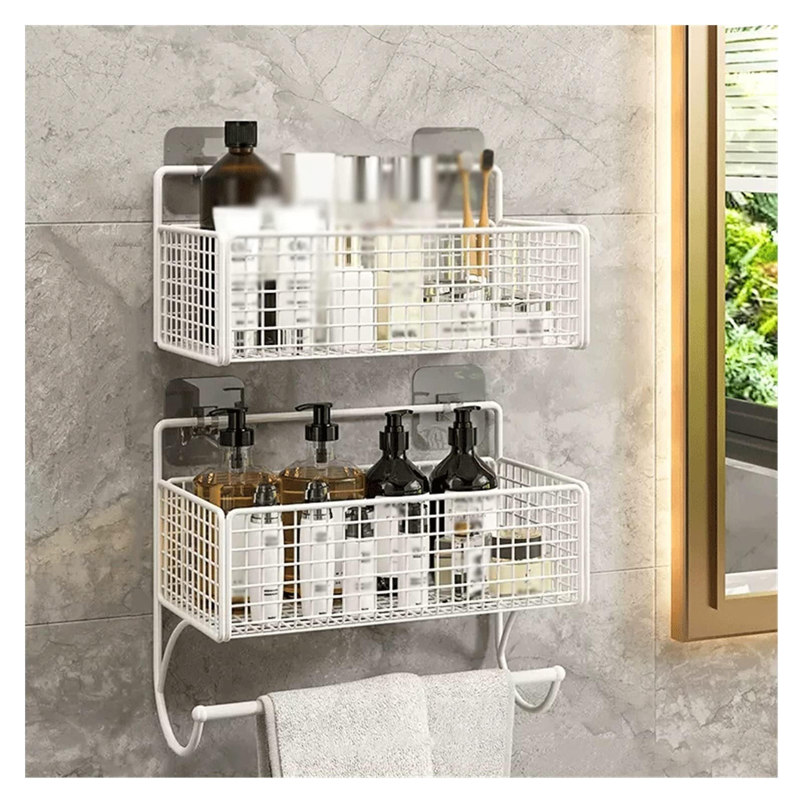 Estante metal sobre inodoro para organizar baños pequeños y ganar espacio limpio sin perforar