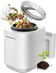 CompoNova USA Composteira Elétrica 4L Para Cozinha, De Bancada, Moinho Inteligente, Máquina Compostagem Fertilizantes Ambientes Internos E Domésticos, Sem Odor, Transforma Resíduos Em Pré-Compostage