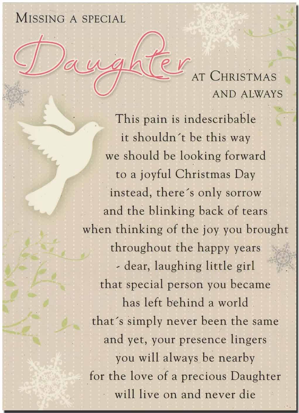 Gravematters.co - Memories Card Monochrome Grave Card - Grave Card - Missing A Special Daughter At Christmas And Always - Free Card Holder - C116.