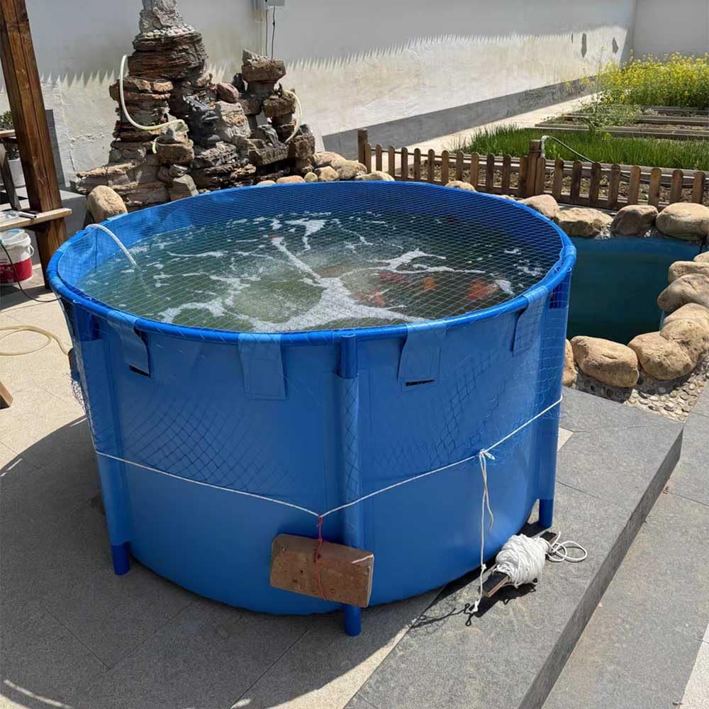 Segeltuch Fischteich-Pool, Große Zusammenklappbare Außenplane,Segeltuch Fischteich, Für Die Wasserspeicherung, Fischzucht, Garnelenzucht, Hydroponische(2 x 0,8 M)