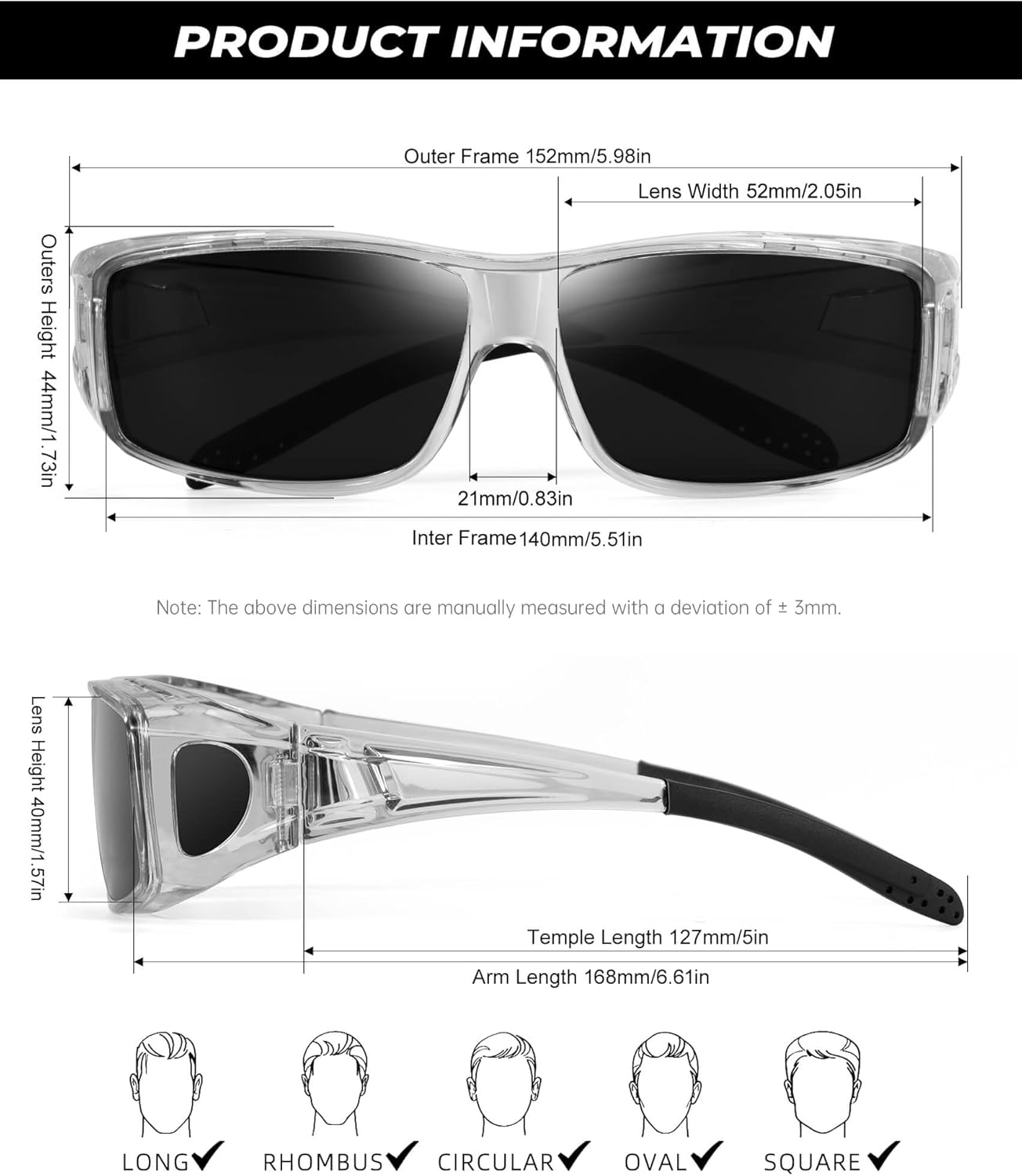 Night Vision Glasses, Fit Over Glasses Mens Womens, Wrap Around Anti Glare HD Night Vision Lens for Night Driving - Image 4