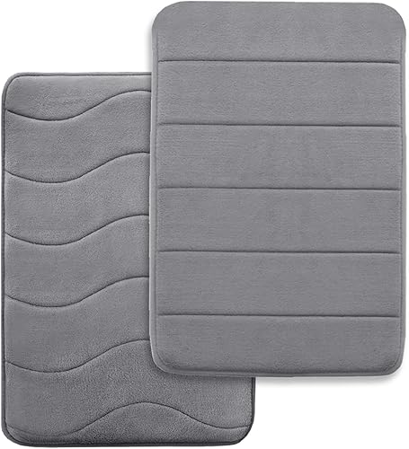 Flamingo P Tapete de baño de espuma viscoelástica para baño, antideslizante, terciopelo grueso, suave y cómodo, absorbente de agua, lavable a