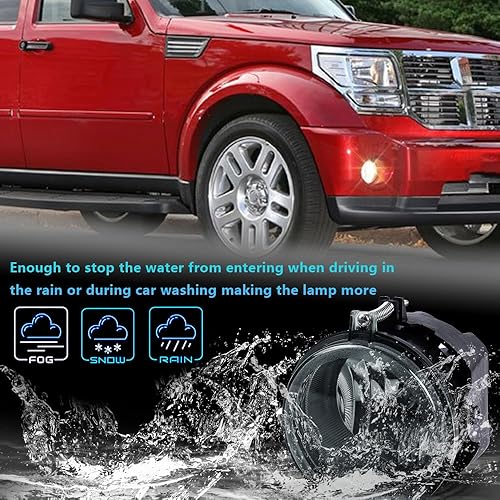 Miniatura 4 de PIT66 Conjunto de luces antiniebla compatible con Dodge Charger 06-0908-10 Dodge Challenger con bombillas, parachoques izquierdoderecho, lámparas