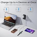 Adaptateur de voyage universel, Adapteur de puissance international avec 1 AC Déplacement, 1 USB-A & 2 USB-C Ports, travaux dans 150+ Pays (US/EU/UK/AU), Pas un convertisseur de tension