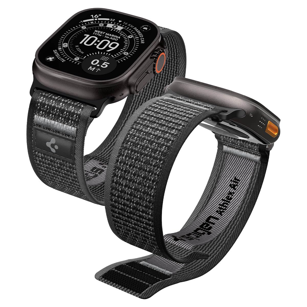 Spigen Apple Watch Band 49/46/45/44mm [Easy and Secure Fit] Compatible with Apple Watch Ultra3/Ultra2/Ultra/11/10/9/8/7/6/5/4/SE3/SE2/SE Strap Fabric Material Breathable Athletic Air, Fabric, Metal : 