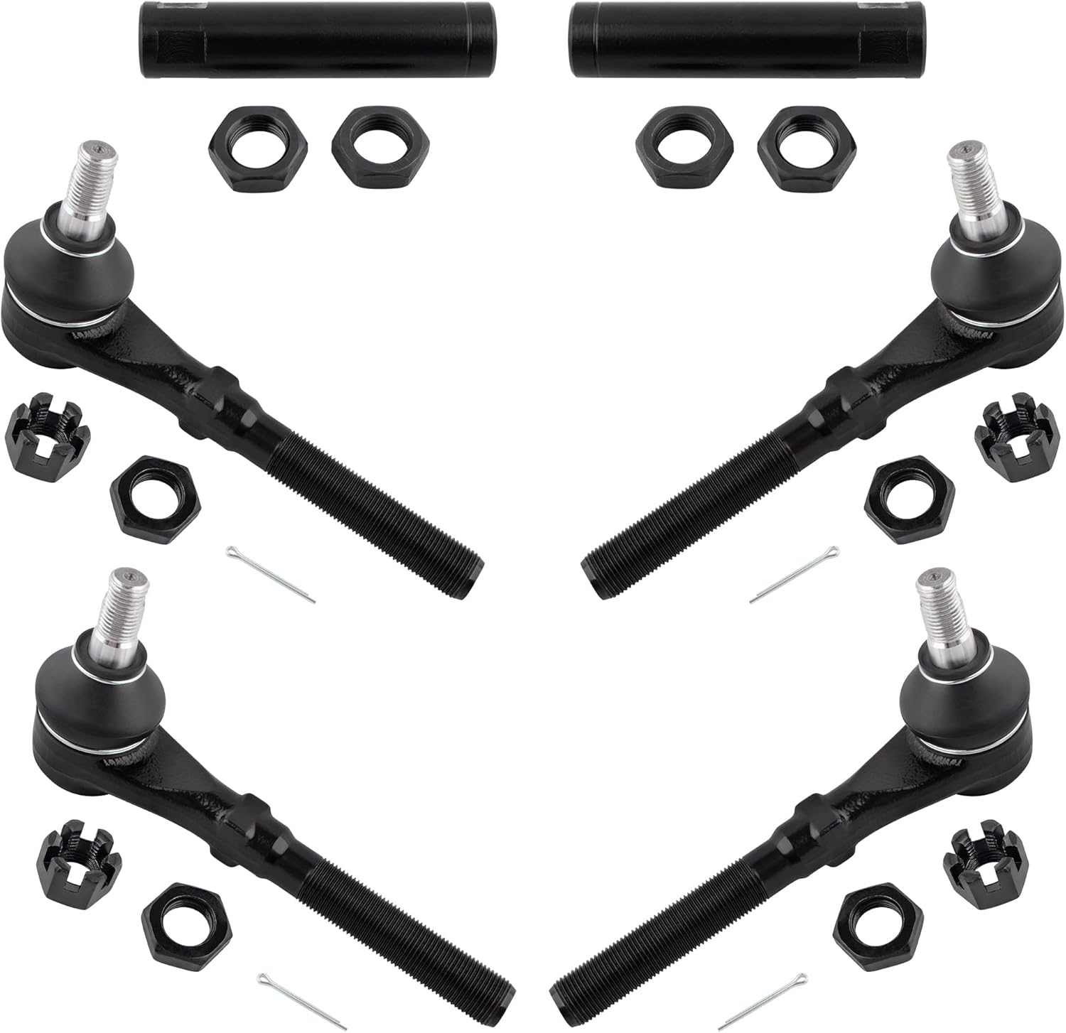 BOXI 6pc Front Inner Outer Tie Rods Adjusting Sleeve Fit for Ford Expedition 1997-2002/F-150 1997-2003/F-250 1997-1999 / for Lincoln Navigator 1998-2002 / 4WD ONLY /ES3366 ES3367 ES3369 ES3370 ES3368