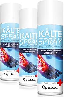 3 x 400ml Oputec Spray froid Sport : Spray de premiers secours en cas de blessures sportives, de douleurs et d'enflures (classique) - Spray réfrigérant médical pour chaque kit de premiers secours