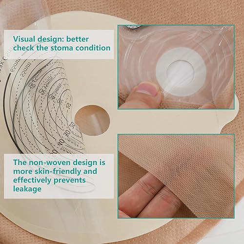 Miniatura 6 de 20 bolsas de colostomía, suministros de ostomía, bolsas de ostomía de una pieza con cierre, bolsas drenables para el cuidado del estoma de ileostomía