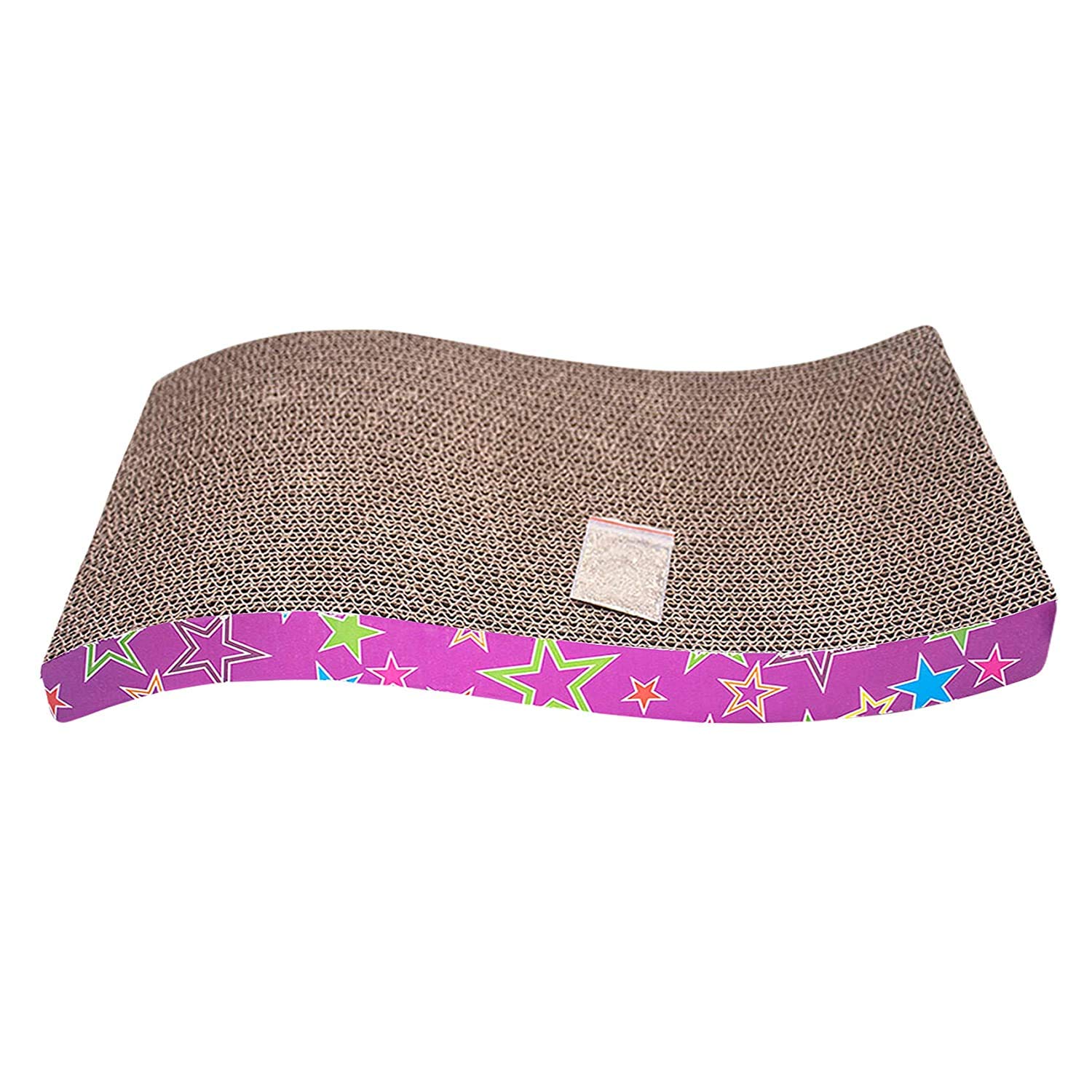 BARK N BITES Cat Scratcher Board with Catnip, Cat Cardboard Scratch