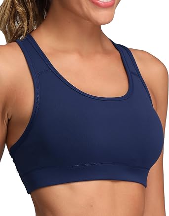 Oalka Womens Racerback Sports Support Workout Running Bras | Gym Workouts Fitness, Breathable, Wide Straps, Full Coverage Casual Exercise Yoga, Fit Compression Jogging Bras For Women