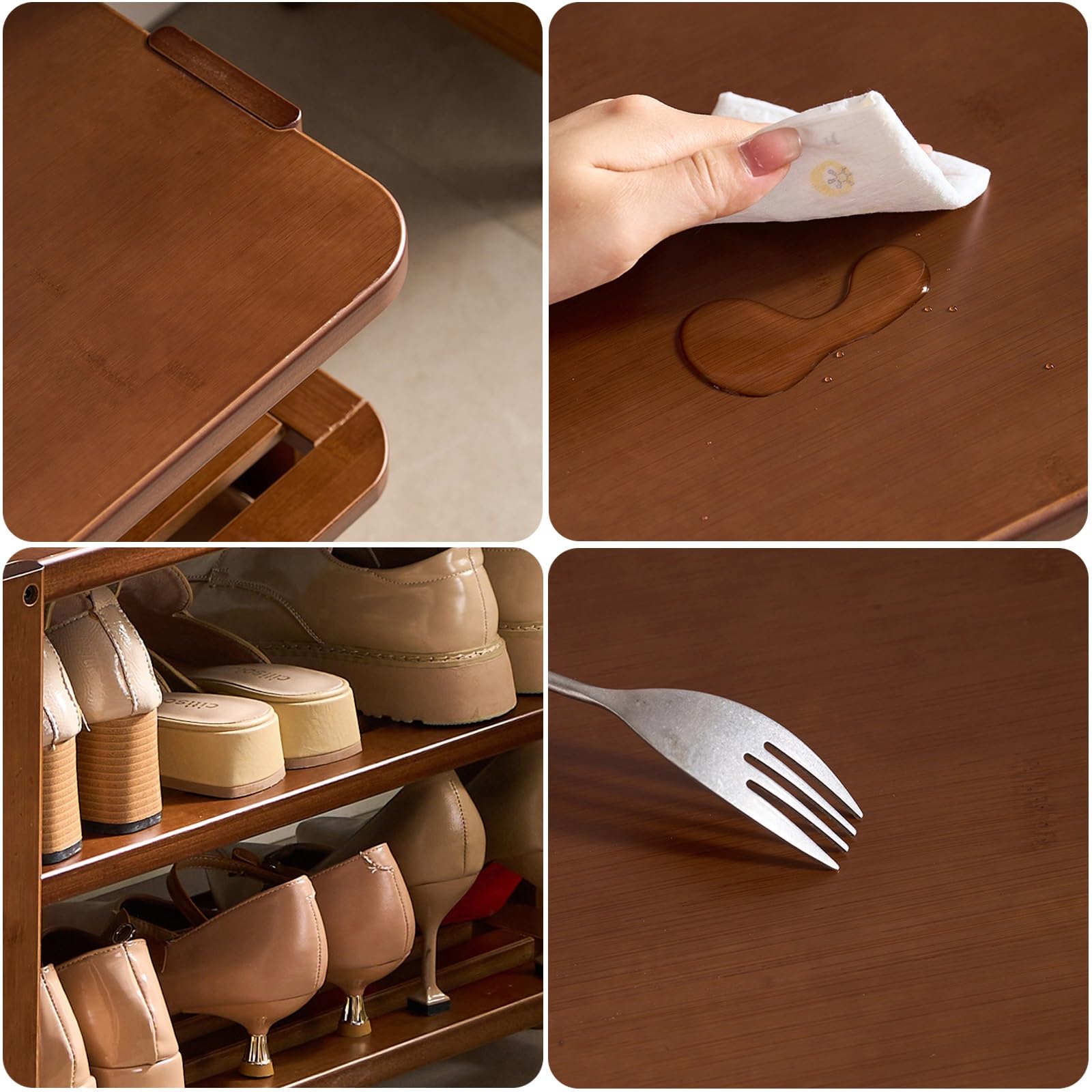 Banc porte-chaussures de style campagnard avec étagère, banc d'entrée avec rangement pour chaussures, pouf de rangement pour entrée, pour couloir, porte d'entrée, salon, chambre (82 * 32 * 33 cm / 3