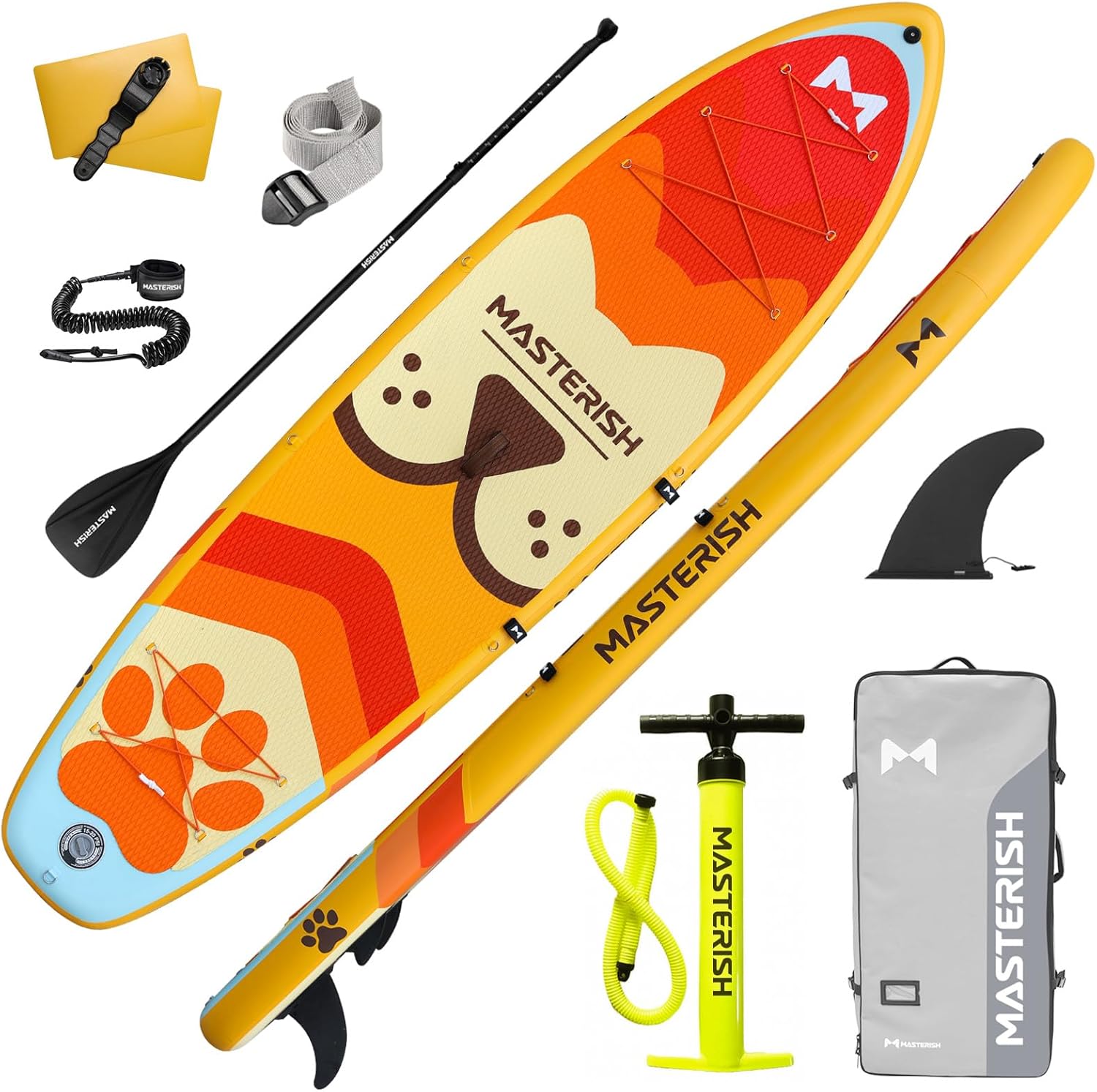 Inflatable Stand Up Paddle Board with Premium SUP Accessories, 11'6'' Gradient Orange, Pet Friendly Design, Wide, Stable, Non-Slip Comfort Deck for Adult & Youth