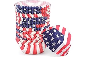 qiqee Patriotic Cupcake Liners